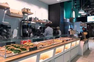Cafe in Angelina Bakery Times Square in New York